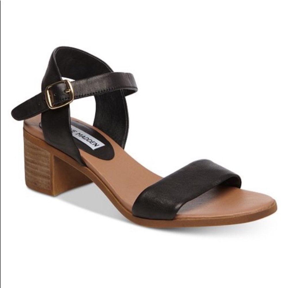 April Block Heel City Sandals Steve Madden Black